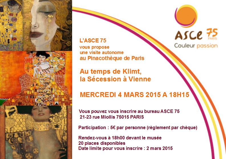 Exposition a la Pinacothèque de Paris - Au temps de Klimt - mercredi 4 mars 2015 a 18h15