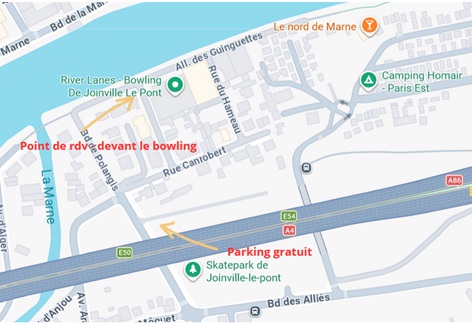 localisation du Bowling de Joinville-le-Pont