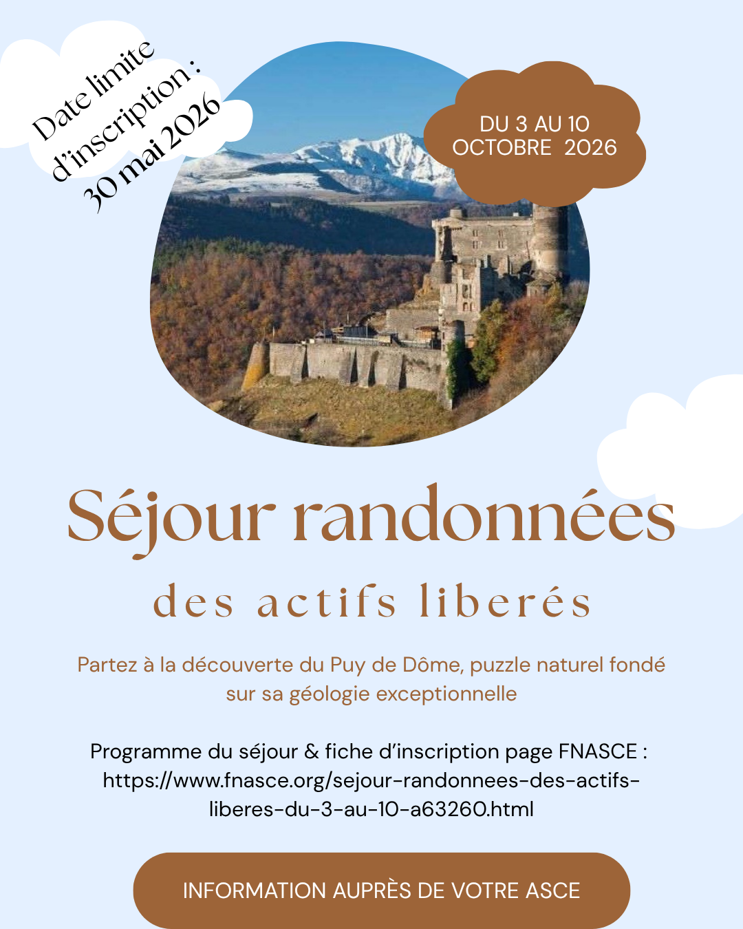 Affiche de communication pour le séjour randonnées des retraités
